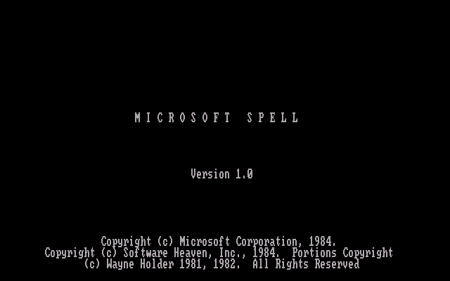 Microsoft Spell 1.0 - Splash